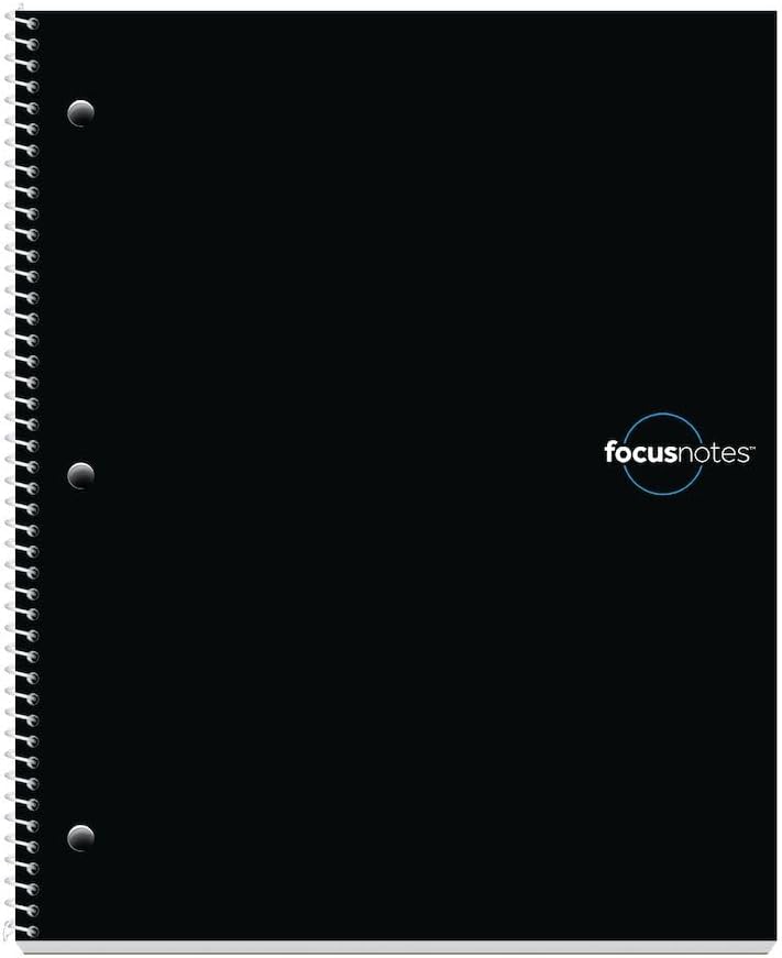TOPS Oxford FocusNotes Note Taking System 1-Subject Notebook, 11 x 9 Inches, White, 100 Sheets (90223) - Black