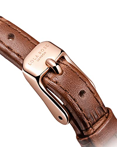 Elegant Lola Rose Women's Mother of Pearl Dial Watch with Genuine Brown Leather Strap - Timeless Gift for Her - Image 7