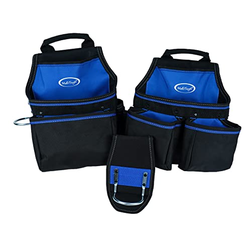 Melotough Pro Framer's Combo System Apron Tool Pouch Tool Belt With Suspenders Builder Heavy Duty Carpenter Suspension Rig Tool Belt And Multi Function (Blue)… #TOP6