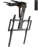 Soporte TV de Techo Eléctrico para 37-75 Pulgadas – Soporte TV Motorizado Plegable e Inclinable con Mando a Distancia, Negro