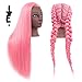 HAIREALM 26" Mannequin Head Hair Styling Training Head Manikin Cosmetology Doll Head Synthetic Fiber Hair (Table Clamp Stand Included) SL192B