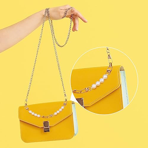 Image of Joez Wonderful 4Pcs Pearl Purse Extender Chain Strap, Bag Strap Extender for Purse Bags Women, Pearl Chain Short Handbag Purse Replacement Bag Chain Accessories (12 cm)
