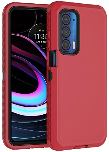 Aimoll-88 for Moto Edge 2021 Case, Moto Edge 5G UW Case with Built in Screen Protector, Full Body Heavy Duty Defender Shockproof Protective Phone Case Cover for Motorola Moto Edge 2021 (Red/Black)