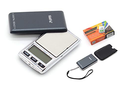HIBRON ® Báscula de Bolsillo, Balanza Digital, Balanza De Precision con Función De Contador 100g/0,01g ~500g/0,1g (58550)