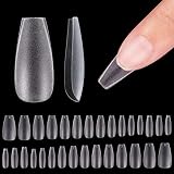 Beetles Gel Nail Tips for Nails Art, 15 Size 510PCS Full Matte Soft Nail Gel Tips Pre-shaped Medium