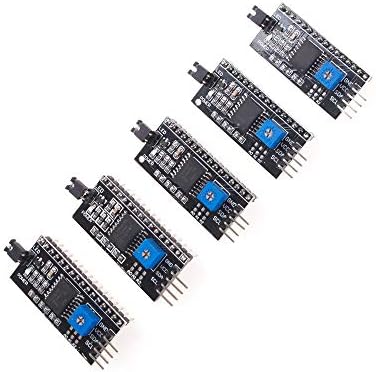 ANGEEK 5 stycken I2C/IIC/TWI seriekortsmoduler kompatibla med Arduino R3 LCD 1602 2004 LE Display