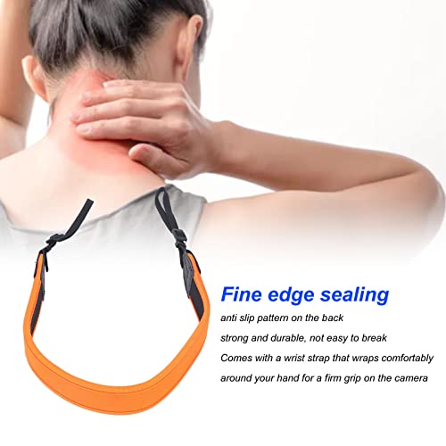 Cinta de câmera laranja para todas as câmeras DSLR, cinto elástico de absorção de choque com alça de
