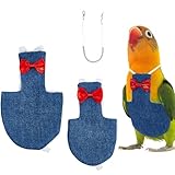 SUPERFINDINGS 2 Stück 2 Größen Vogel Windel Geschirr Cockatiel Tuxedo Fluganzug Wiederverwendbare Papageien Windel Kleidung Kostüm Mit Stahlfeder Sprungseil Für Papageien Tauben Haustierbedarf