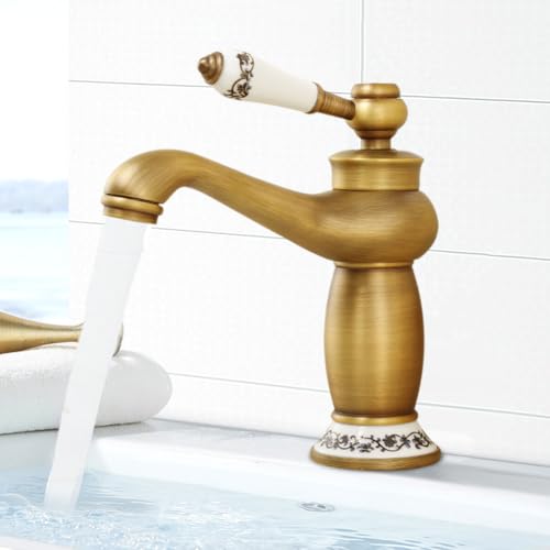 Badarmatur mit Anschlussschlauch, Wasserhahn Retro,...