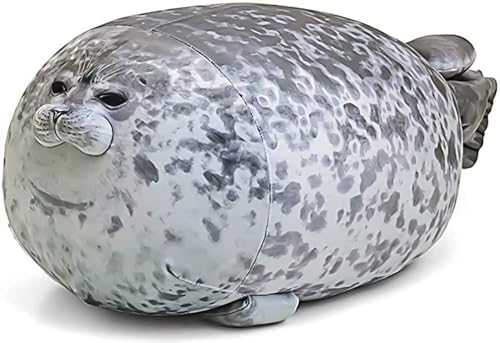 Image of Ryttir 24 Inch Fuzzy Large Seal Stuffed Animal,Soft Stuffed Seals Plush Toy Cuddly Bedroom, Funny Valentine Seal Gifts for Women Girls Boys