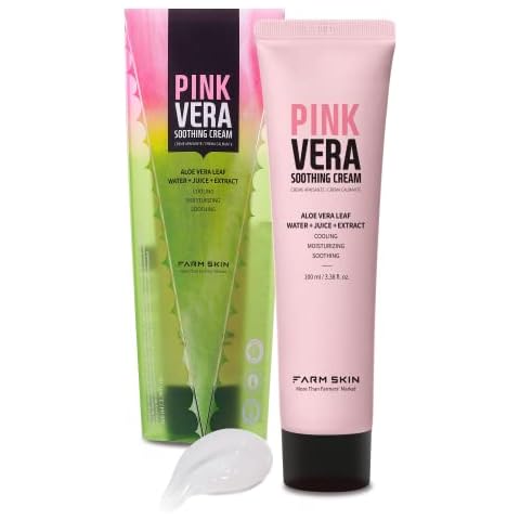 FARMSKIN Superfood Pink Vera Soothing Cream After Workout, Yoga, Shaving or Post Waxing cooling soothing moisturizing 3.38 fl.oz. Cover