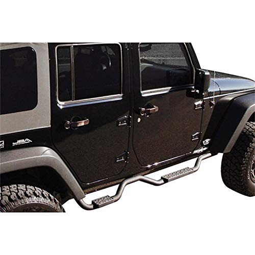 RAMPAGE PRODUCTS Slimline 2" Drop Step Side Bars | Pair, Steel, Textured Black | 26628 | Fits 2007 - 2018 Jeep Wrangler JK Unlimited 4-Door - Thumbnail 5
