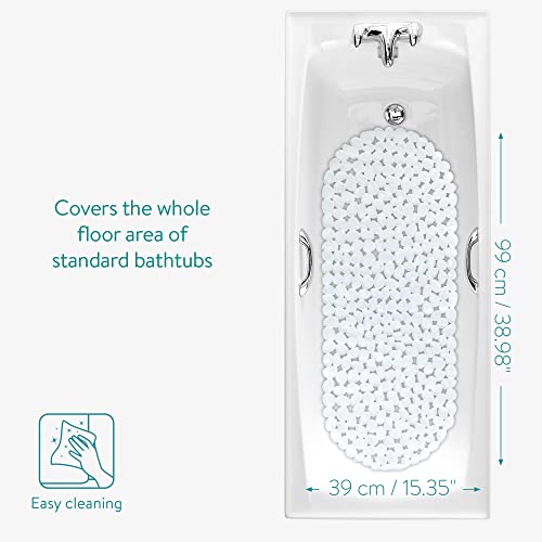 Navaris Badewannenmatte Badewanneneinlage Antirutschmatte Duschmatte - 99x39cm Rutschmatte für die Wanne - rutschfeste Badematte mit 162 Saugnäpfen