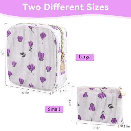 Image of 2-Pack Period Bag for Women Girls, Portable Corduroy Sanitary Napkin Storage Bag Period Pouch Small Discreet Menstrual Pouch, Sanitary Pads Bag Period Kits Tampons Holder for First Period