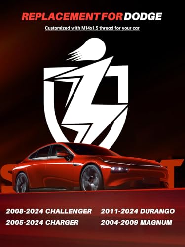 Image of Sposuit M14x1.5 Lug Nuts - Replacement for 2005-2024 Dodge Charger, 2008-2023 Challenger, 2011-2024 Durango, 2004-2009 Magnum - Closed End Chrome Lug Nut(20 Pcs)