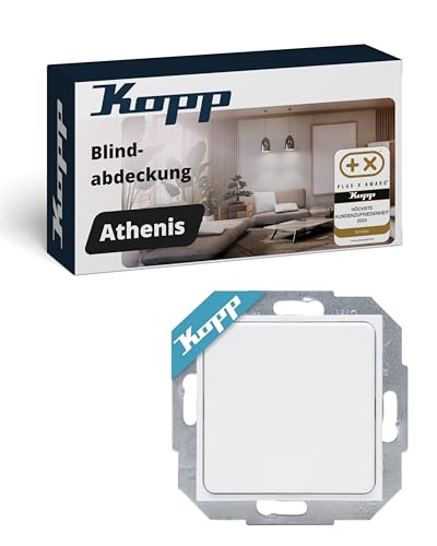 Kopp ATHENIS Blindabdeckung in Arktisweiß matt – Unterputz-Abdeckung für freie Rahmenfelder – Hochwertige IP20 Blindplatte aus Kunststoff – Einheitliche & stilvolle Wandgestaltung