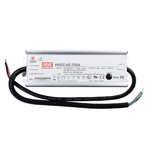 Alimentation LED HVG-65-42B Mean Well 65W 42V étanche pour éclairage industriel