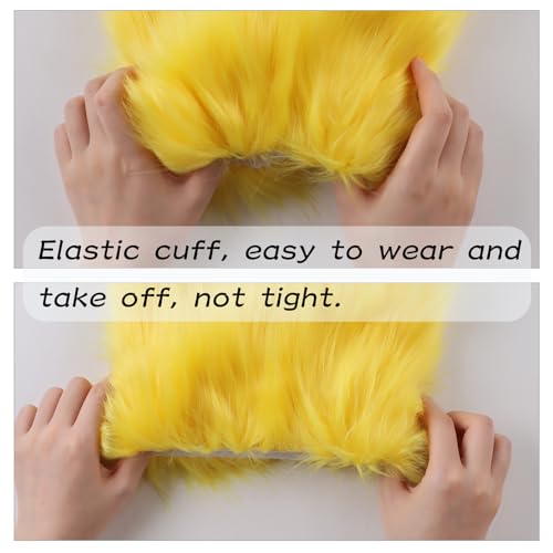 Image of Peecabe Winter Women Faux Fur Fluffy Leg Warmers Fuzzy Long Boot Covers Furry For Christmas