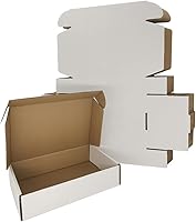 Vista 15 de Paquete de 50 cajas de envío de 7 x 6 x 3 pulgadas, sobres de cartón corrugado blanco para envíos por correo de pequeñas empresas (W763-50)