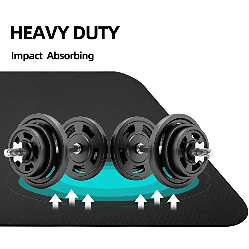 Exercise Equipment Mat - Treadmill Mat, Stationary Bike Mat, Exercise Mat, Gym Equipment Waterproof Mat, Jump Rope Mat Use On Hardwood Floors and Carpet Protection (Medium - 60" X 30")