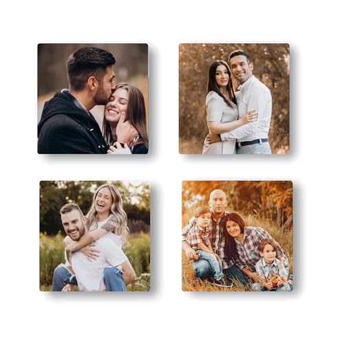 Image of Custom Acrylic Magnet Set (3mm Thick, 3x3 inch) Perfect Unique Gift for Valentine, Birthday, Anniversary, Chrismas, Home Decor Personalized Photo Memory Fridge Magnets (Pack of 4)