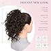 ZQIAN BEAUTY Claw Clip Ponytail Extension - 12 Inch Curly Pony Tails Hair Extensions, Synthetic Hair Extensions Ponytail, Clip on Ponytails for Women (Color: Chocolate Brown)