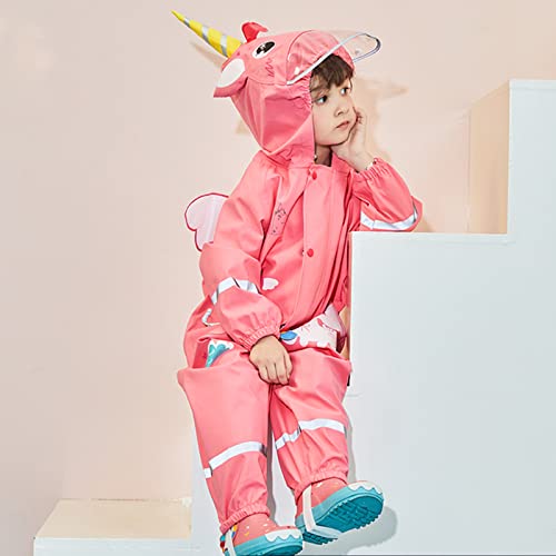 Image of Kids Poncho Raincoats Waterproof Rain Jacket Hooded Toddler Boys Girls Suit Reusable Rainwear All in One Easy to Dry