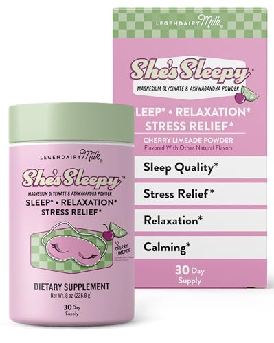 Image of Legendairy Milk She's Sleepy - Cherry Limeade - Nightly Sleep Aid, Sugar Free Drink Mix with Magnesium Glycinate & Ashwagandha - Relaxation & Restful Sleep