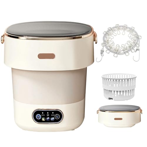 Lista de centrifugadoras de ropa los 5 más buscados. 42 Mini Lavadora Portatil, Lavadora y Secadora con Centrifugadora de Ropa, 3 Modos Capacidad 13L, Incluye Cuerda para Colgar Ropa, para Hogar, Apartamento, Hotel y Viaje - Beige