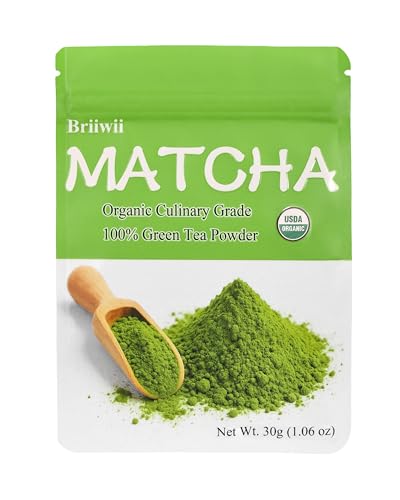 Briiwii Matcha Powder, Organic Culinary Grade – 100% Pure, Non-GMO,