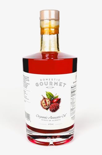 Domestic Gourmet Annatto Oil, Aceite de Achiote, Made 100% with Organic Ingredients, Versatile Cooking Oil, Rich in Antioxidants