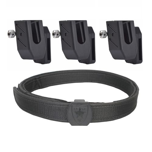 Zamudam IPSC USPSA Shooting Belt With Three Speed Pistol Mag Pouches, Tactical Belt Double Stack Pistol Quick Magazine Pouch Holster