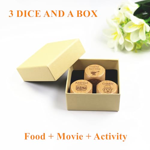 Couple Date Night Dice Ideas Gifts for Men Women Food Decision Dice Naughty Games Anniversary Birthday Engagement Valentine's Day Gift for Boyfriend Girlfriend Husband Wife Groom Bride Him Her - Image 2
