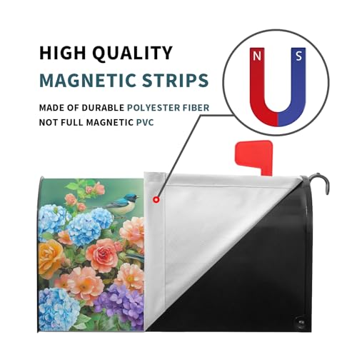 Image of Spring Watercolor Flowers Mailbox Covers Magnetic Spring Summer Welcome Outdoor Mailbox Cover Standard Size 21 inch X 25.5 inch Floral Holiday Mailbox Wrap Post Letter Box Cover Decor for Home Garden Yard