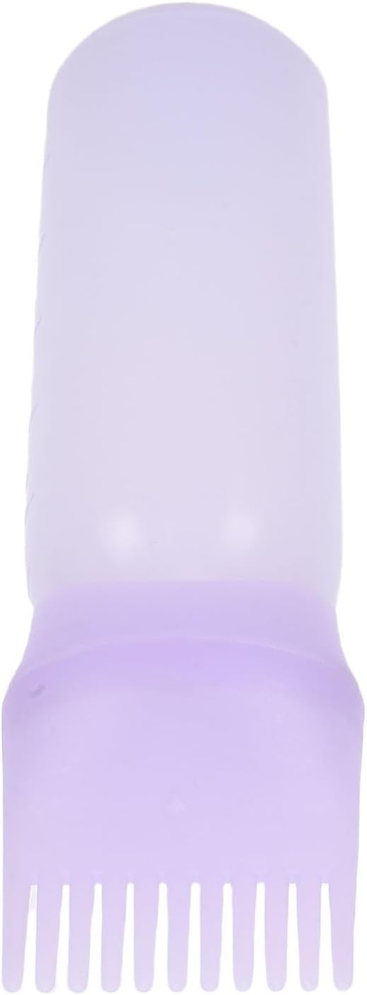 Brrnoo Root Comb Applicator Bottle Hair Dye Oil Applicator with Precise Control Ergonomic Design for Home Salon Professionals 160ml Semi Transparent Plastic Bottle (Purple)