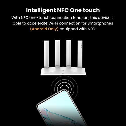Zte Ax3000 Pro Wifi 6 Router – Dual Band Gigabit Wireless Internet Router With 7Dbi High-Gain Antenna, Speed Up To 3 Gbps, Cover 1500 Sq. Ft, 256 Devices, Wpa3 Security, Qos, Easy Mesh, Nfc Connection #TOP6
