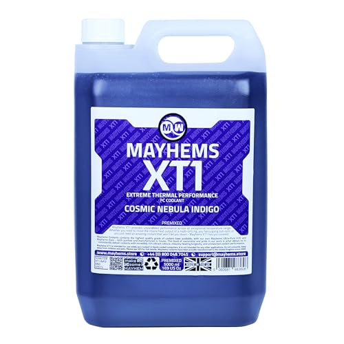 Mayhems - XT1 Premixed PC Coolant - Computer Water Cooling Fluid - Liquid Cooling, Thermal Performance Series, 5 Litre, Cosmic Nebula Indigo