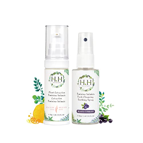 Vaginial Deodorant Spray + Intimate Firming Cream - Women Lactic Acid Vaginal Health Natural Essential Oil Itch Odor Eliminator Moisturizing Hygiene Spray Private Skin HH Herb&Health