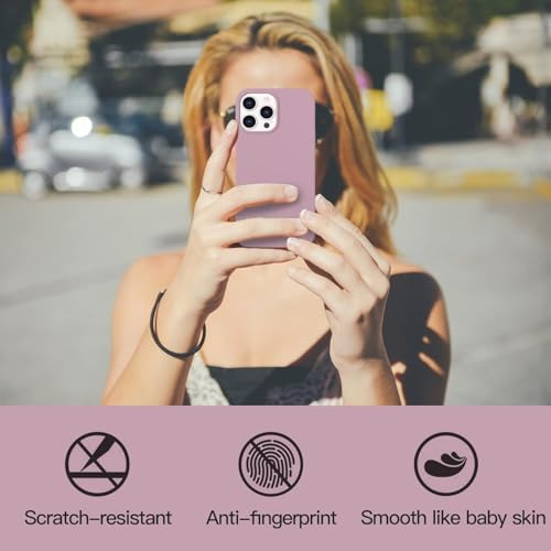 Image of DIZORO Microfiber Candy Case Compatible for iPhone 13 Pro Max Shockproof Slim Back Cover Liquid Silicone Case - Lilac