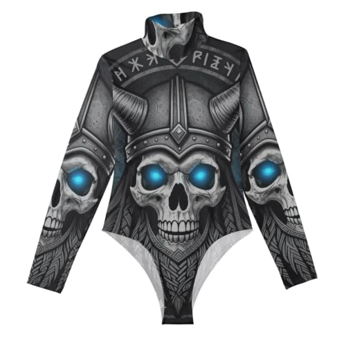 Body reductor para estilizar la cintura con diseño de calaveras GuoChe de cuello alto falso