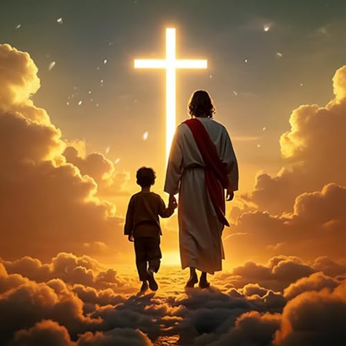 Arte de pared LED de Jesús con marco religioso y pantalla iluminada con brillo para el hogar 6