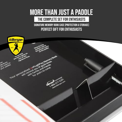 Image of Killerspin Diamond TC Ping Pong Paddle, Advanced Table Tennis Paddle, Memory Book Paddle Case, Red /Black