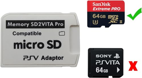 Chaojibao 1個バージョンSD2Vita 5.0メモリーカードアダプター、PS Vita PSVSDマイクロSDアダプターPSV 1000/2000 PSTV FW 3.60 (ホワイト)
