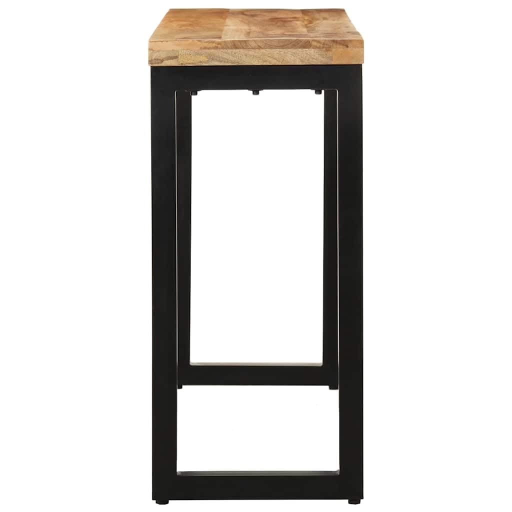 Stolik konsola z litego drewna z uchwytem z metalowymi nogami, 110x35x76 cm