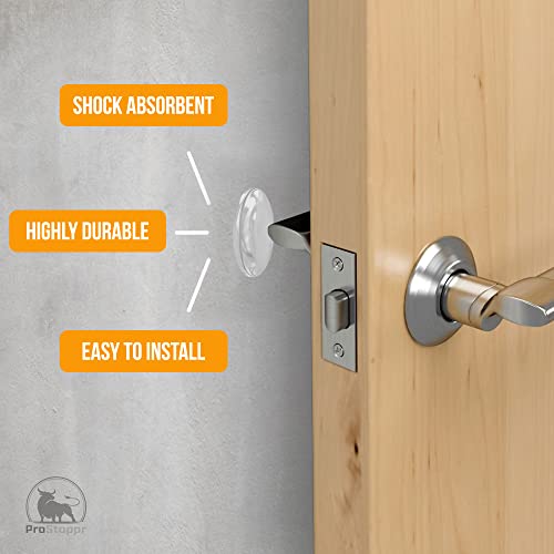 Prostoppr Clear Door Stops For Wall 1.57” (8 Pack) - Door Bumpers With Strong Adhesive Glue - Shock Absorbent And Discreet Wall Protectors From Door Knobs #TOP5