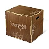Yes4All S6KR Wooden Plyo Box - Vintage - Espresso - 20 x 18 x 16