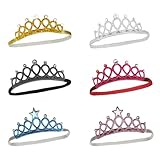 Ysmorla 6-teiliges Haarband für Kinder, Diadem, Prinzessin, glitzernd, mehrfarbig, Mädchen, Haarreif mit elastischem Band für Geburtstag oder Kinderfest