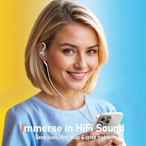 Image of Audiovance Vibes 202MC USB-C HiFi Wired Earbuds, Type-C Headphones with Mic