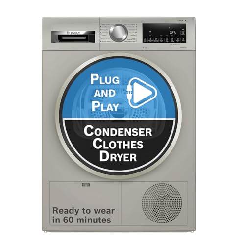 Image of Bosch 8 kg Fully Automatic Front Load Condenser Heat Pump Tumble Dryer | 100% Drying, 0% Effort | 5 Drying Options | Reduces 99.9% Allergens | Ready-to-Wear No Crease (WPG23108IN, Silver Inox)