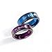 MONIYA Set of 2 Matching King and Queen Couple Rings Set Wedding Engagement Band Stainless Steel Promise Rings (Men 11 & Women 7 (2pcs))